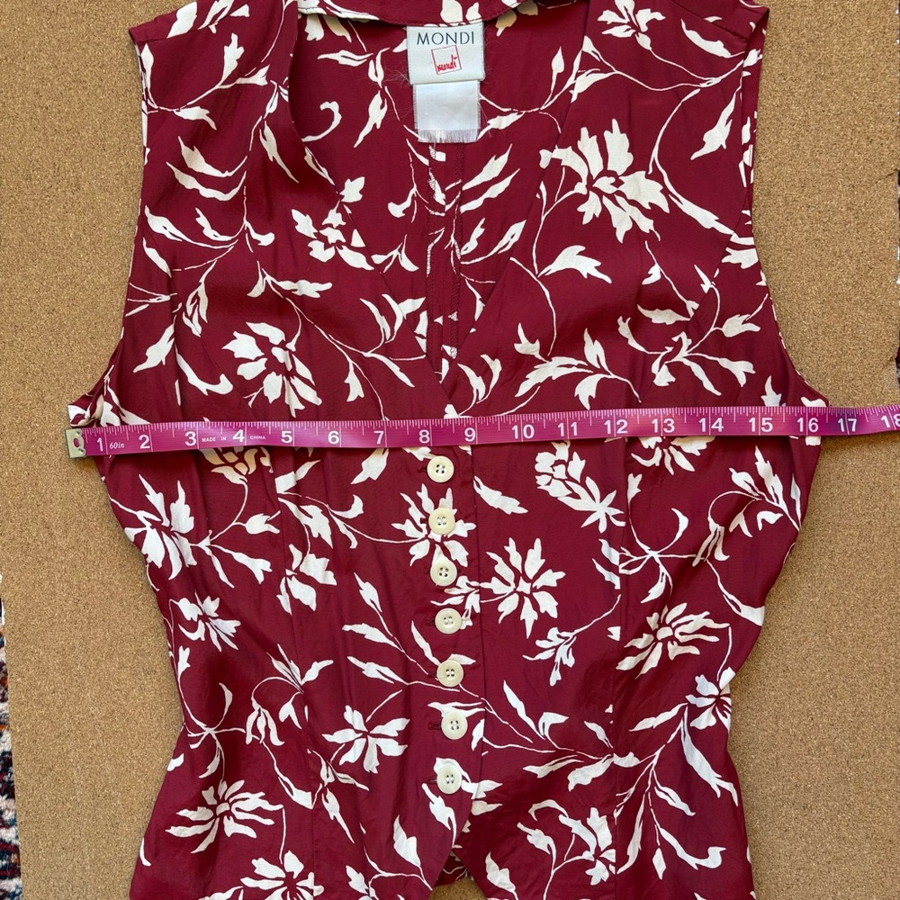 Vintage Mondi vest style sleeveless shirt size M - Picture 7 of 8